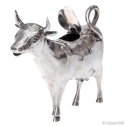 Dutch Silver Cow Creamer, post-1953, hinged lid detail