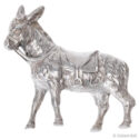 Sterling silver donkey figurine showing detailed head, bridle, and textured fur, London hallmark 1924