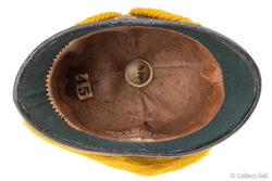 Inside of M1881 M.C. Lilley Cavalry helmet showing sweatband and lining