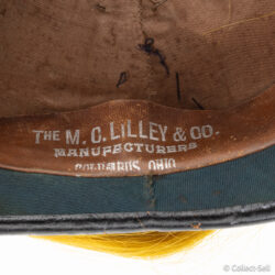 M.C. Lilley & Co. Columbus Ohio maker stamp inside Cavalry officer helmet.