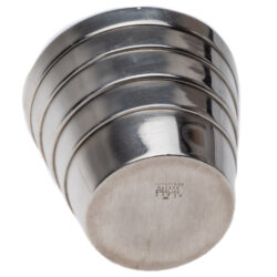 Mid-century Tiffany sterling silver jigger with stepped ribbed design and 22714 M hallmark