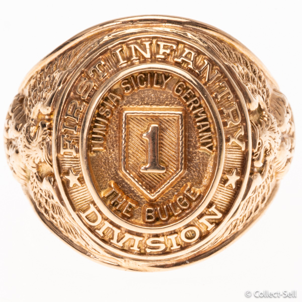 10K gold U.S. Army First Infantry Division ring size 8