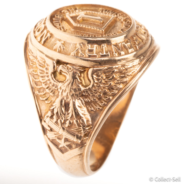 10K gold U.S. Army First Infantry Division ring size 8