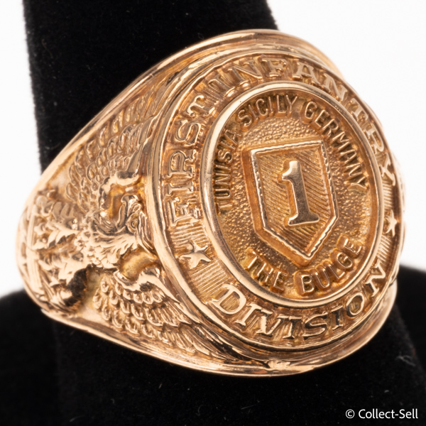 10K gold U.S. Army First Infantry Division ring size 8