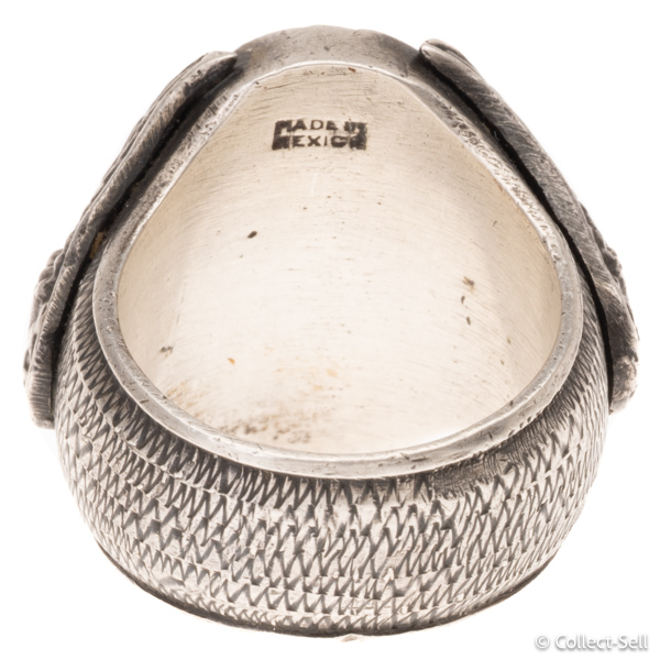 Vintage sterling silver U.S. Army eagle ring, Made in Mexico, mid-20th century military jewelry