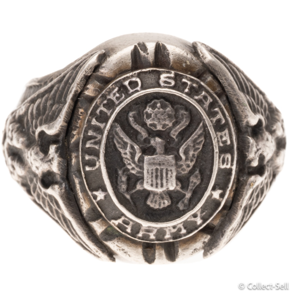 Vintage Sterling Silver U.S. Army Eagle Ring, Made in Mexico